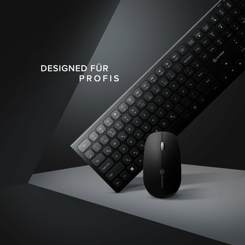 Alogic Echelon Tastatur & Maus - Deutsch - Tastatur, Kabellos, Bluetooth/RF, 5.0 2,40 GHz USB Typ-A - Maus, Kabellos, Blue