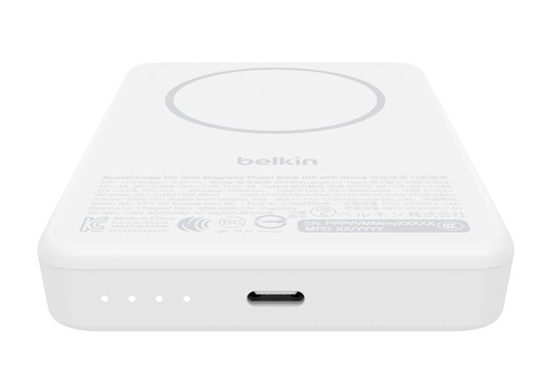 Belkin BoostCharge Stromspeicher - Weiß - für Qi2-fähiges Gerät - 10000 mAh - 15 W - Qi2-zertifiziertes kabelloses Laden, 