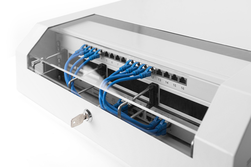 Digitus DN-19 04U-PB 5U Rackschrank - 482,60 mm Rack-Breite - Grau - Glas, Stahl - 80 kg Maximale Gewichtskapazität