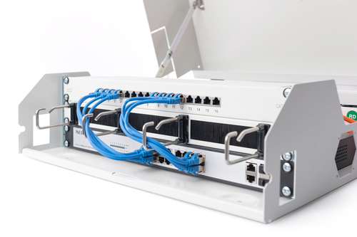 Digitus DN-19 04U-PB 5U Rackschrank - 482,60 mm Rack-Breite - Grau - Glas, Stahl - 80 kg Maximale Gewichtskapazität