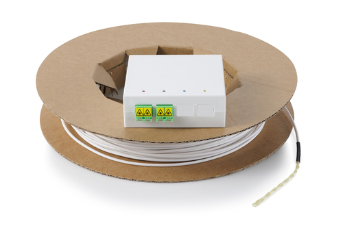 Digitus Fttx installation kit, pre-assembled, 4-fiber, LC/APC connector, length 50 m. Product colour: White, Housing mater