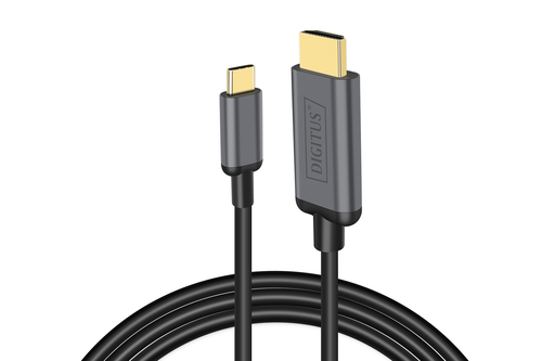 Digitus USB-C - HDMI video adapter cable, UHD 4K / 30 Hz. Cable length: 1.8 m, Connector 1: USB Type-C, Connector 2: HDMI 