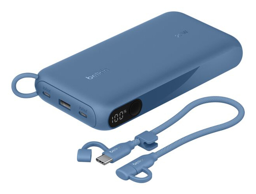 Belkin BoostCharge Stromspeicher - Blau - für Smartphone, iPhone, iPad, AirPod, USB Typ C Gerät, Nintendo Switch, iPad min