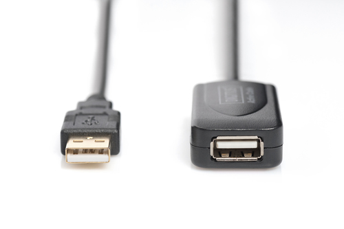 Digitus USB 2.0 Aktives Verlängerungskabel. Kabellänge: 5 m, Anschluss 1: USB A, Anschluss 2: USB A, USB-Version: USB 2.0,
