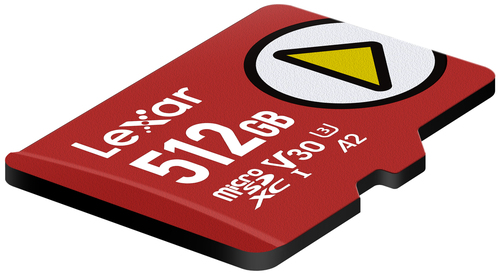 Lexar PLAY 512 GB Class 10/UHS-I (U3) V30 microSDXC - 1 - 205 MB/s Read - 140 MB/s Write