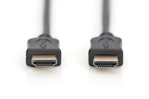 Digitus HDMI Standard Anschlusskabel, Typ A SSt/St, 2.0m, m/Ethernet, Full HD, gold, sw. Kabellänge: 2 m, Anschluss 1: HDM