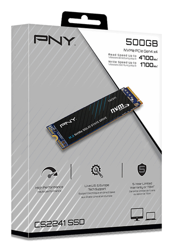 PNY Solid State-Laufwerk - M.2 2280 Intern - 500 GB - PCI Express NVMe (PCI Express NVMe 4.0 x4) - Notebook, Desktop-PC Un