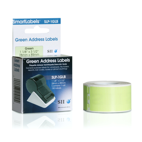 SLP-1GLB GREEN LABEL 28X89MM 130 LAB/ROLL