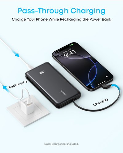Power Bank ANKER Zolo A110D - Nero - Per Smartphone, Tablet PC, Earbud, Smartwatch, iPhone, iPad, AirPod, e-book Reader - 