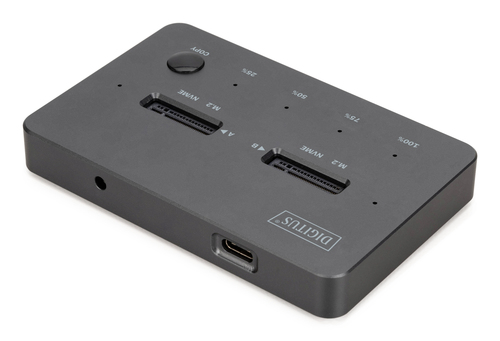 Digitus NVMe cloning station USB3.1 Gen2 Type-C NVMe M.2 SSD enclosure. Storage media type: SSD, Storage drive interface: 