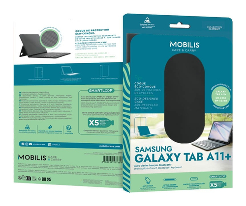 MOBILIS Element Tastatur/Cover (Folie) für 27,9 cm (11 Zoll) Samsung Galaxy Tab A9+ Tablet - Schwarz - Polyethylenterephth