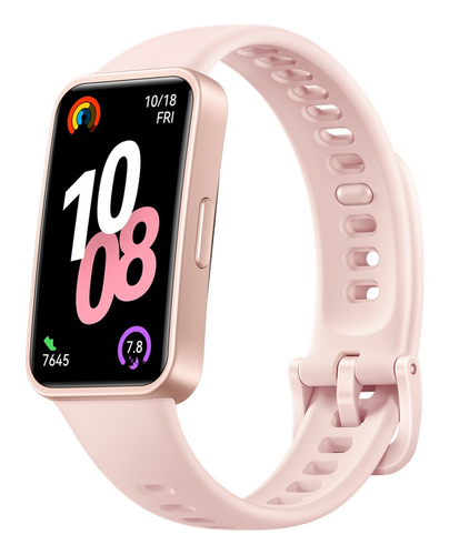 Huawei Band 10 Smart Band - Rectangular Case Shape - Pink Case Color - Pink Band Color - Polymer Case Material - Fluoroela