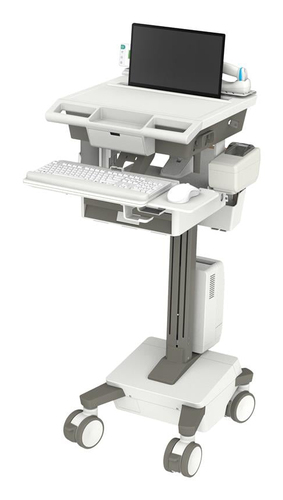 Ergotron Mosaic Medical Cart - 2-Tiers - TAA Compliant - 2 Drawer (1x1) - 19.50 kg Load Capacity - 4 Casters - 127 mm Cast
