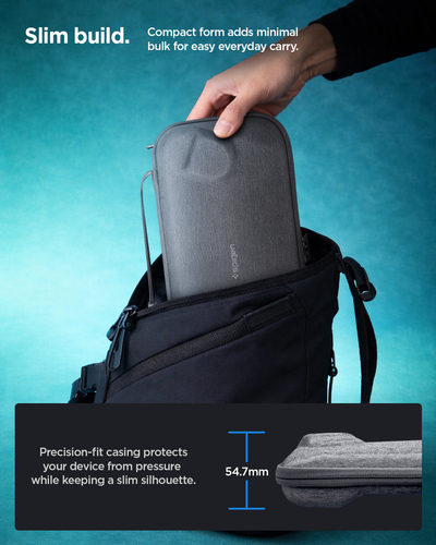 Spigen Klasden Pouch Carrying Case Charcoal Gray. Case type: Pouch case, Brand compatibility: Any brand, Material: Nylon