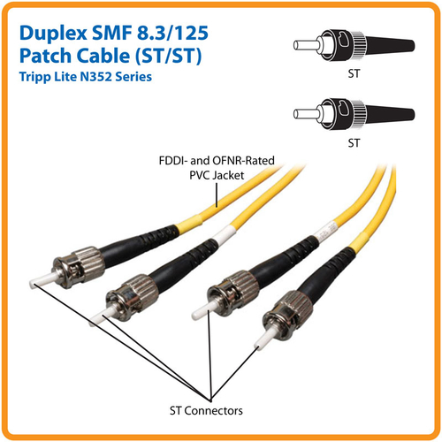 Tripp Lite series N352-03M 3,05 m Glasfaser Netzwerkkabel - Patchkabel - 9/125 µm - Gelb