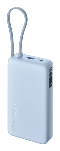 Xiaomi 67W Power Bank 20000. Capacidade da bateria: 20000 mAh, Tecnologia da bateria: Ião-lítio. Voltagem da bateria: 11,1