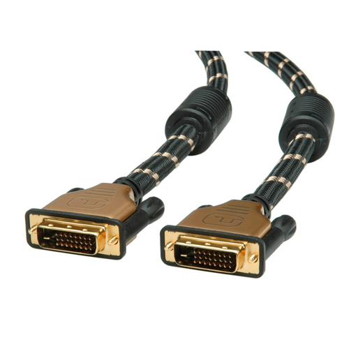 Roline Gold 10 m DVI Videokabel - Cable for Videogerät, Monitor - Unterstützt bis zu3840 x 2160 - Abschirmung - Golden Bes