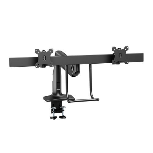 Bras support d'écran V7 DM1HDD pour Moniteur, Affichage - Noir mat - Support de barre à ressort à gaz robuste V7 pour doub