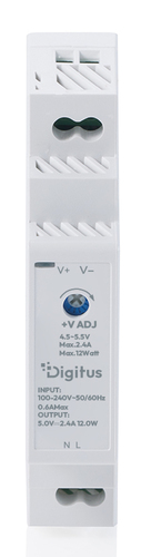Digitus DN-PWR-SST-125 Stromversorgung - 12 W - Ultra-Kompakt, Auf DIN-Schiene montierbar - 120 V AC, 230 V AC Eingang - 5