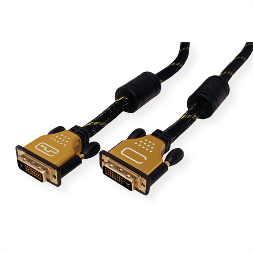 Roline Gold 5 m DVI-D Videokabel - Cable for Monitor, Videogerät, Bildschirm - Unterstützt bis zu3840 x 2160 - Abschirmung