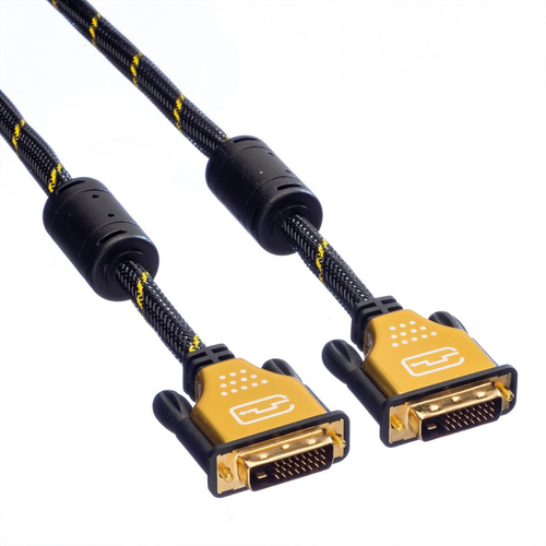 Roline Gold 5 m DVI-D Videokabel - Cable for Monitor, Videogerät, Bildschirm - Unterstützt bis zu3840 x 2160 - Abschirmung