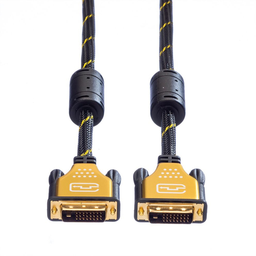 Roline Gold 5 m DVI-D Videokabel - Cable for Monitor, Videogerät, Bildschirm - Unterstützt bis zu3840 x 2160 - Abschirmung