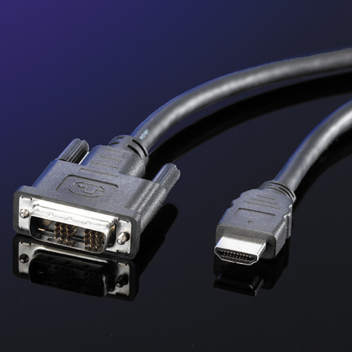 Roline 10 m DVI/HDMI Videokabel - Cable for PC, Monitor, Audio-/Video-Gerät - Abschirmung - Schwarz