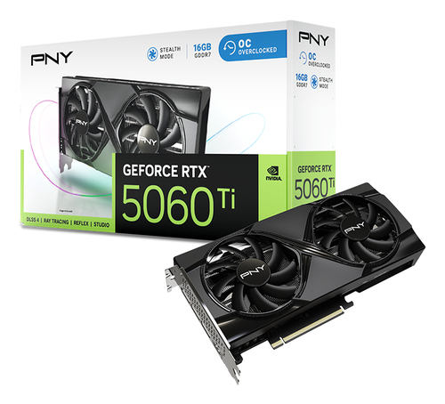 Carte Graphique PNY NVIDIA GeForce RTX 5060 Ti - 16 Go GDDR7 - 2,69 GHz Boost clock - 128 bit Largeur de bus - PCI Express