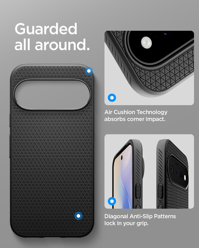 Spigen Liquid Air Case for Google Pixel 11 Smartphone - Matte Black - Wireless Charging Compatible