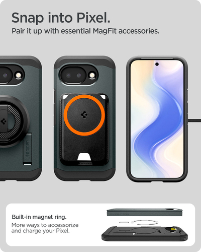 Spigen Tough Armor (Mag Fit) Pixel 10a Case Abyss Green. Case type: Cover, Brand compatibility: Google, Compatibility: Pix
