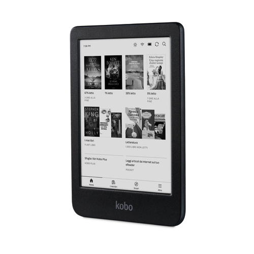 Lettore di testo digitale Kobo Clara BW - Nero - 12000 Libro(i) - 16 GB Flash - 15,2 cm (6") Display - Touchscreen - 1448 