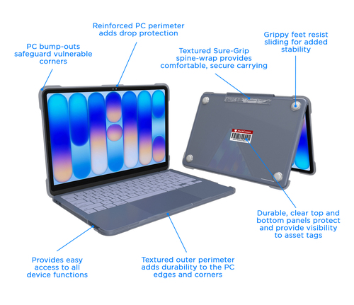MAXCases Sure Grip Case for Apple MacBook Neo - Textured Grip/Spine Design - Clear - Scratch Resistant, Drop Resistant, Da