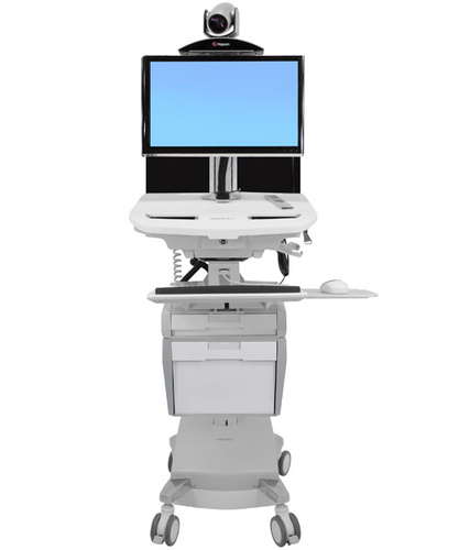 Ergotron StyleView Medizinische Warenkorb - TAA-konform - Drücken/Ziehen Griff - 17,69 kg Belastbarkeit - 4 Rollen - Alumi