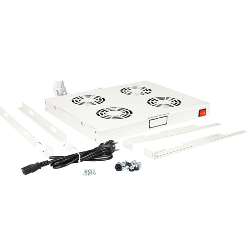 Roline Fan Tray - Rack Mount - Light Grey - 4 Fan - 1U Rack Height