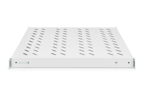 Digitus DN-97646 1U Rack-mountable Rack Shelf - 482.60 mm Rack Width - Light Grey - Steel - 50 kg Maximum Weight Capacity