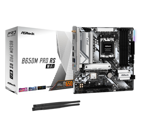 ASRock B650M Pro RS WiFi Gaming-Desktop-Motherboard - AMD B650 Chipsatz - Buchse AM5 - Micro ATX - Ryzen 9, Ryzen 7 Unters