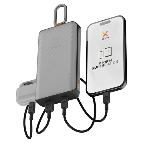 Xtorm XG2ES101. Battery capacity: 10000 mAh. USB Type-A output ports: 1, USB Type-C ports quantity: 1. Total output power: