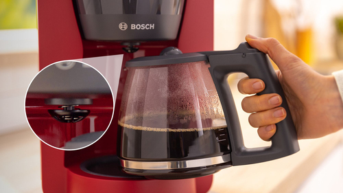 Coffee Maker Bosch TKA3M134 1200 W - Rosso profondo, Nero, Grigio - 1,40 L - Vetro Carafe