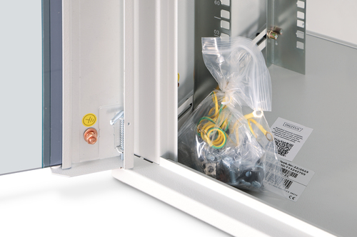 Digitus Dynamic-N 12U Wall Mountable Enclosed Cabinet Rack Cabinet for Networking, Server - Light Grey - Steel, Glass, She