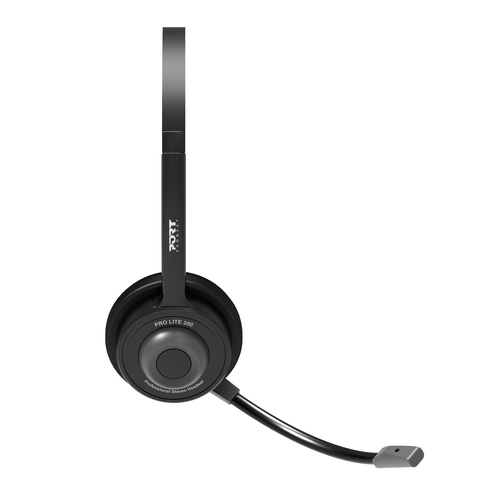 Port Connect PRO LITE 200 Wired/Wireless Over-the-head, On-ear Stereo Headset - Microsoft Teams Certification - Binaural -