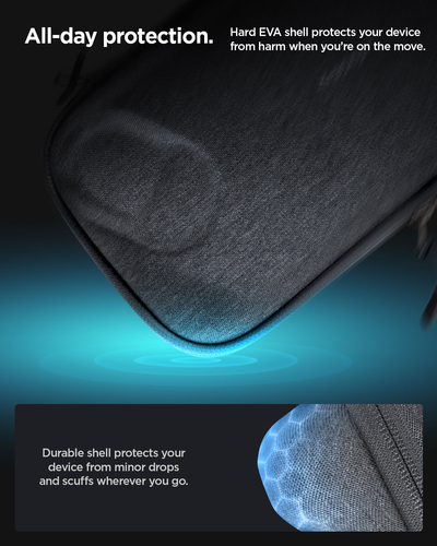 Spigen Klasden Pouch Carrying Case Charcoal Gray. Case type: Pouch case, Brand compatibility: Any brand, Material: Nylon