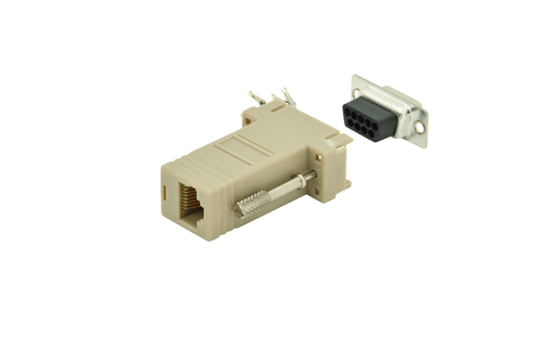 Assmann Network Adapter - 1 x 9-pin DB-9 RS-232 Serial Female - 1 x RJ-45 Network Female - Beige
