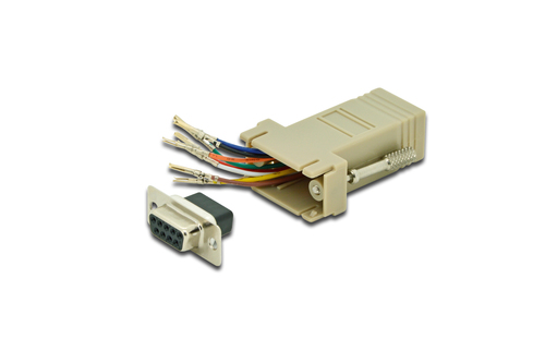 Assmann Network Adapter - 1 x 9-pin DB-9 RS-232 Serial Female - 1 x RJ-45 Network Female - Beige