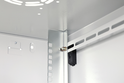 Digitus Dynamic-N 9U Wall Mountable Enclosed Cabinet Rack Cabinet for Networking, Server - Light Grey - Glass, Steel, Shee