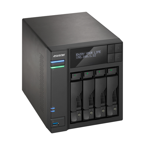 Asustor AS7004T. Supported storage drive types: HDD & SSD, Storage drive interface: Serial ATA II, Serial ATA III, Storage