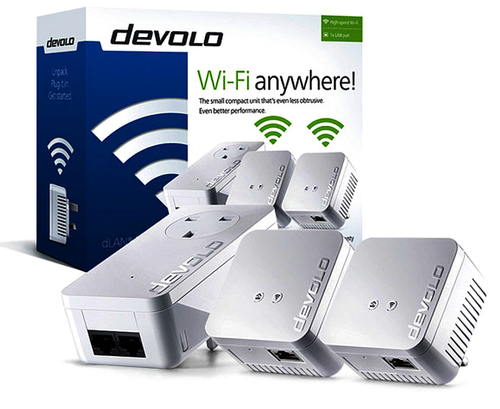 Devolo dLAN 550 WiFi Network Kit. Maximum data transfer rate: 500 Mbit/s, Networking standards: IEEE 1901,IEEE 802.11b,IEE