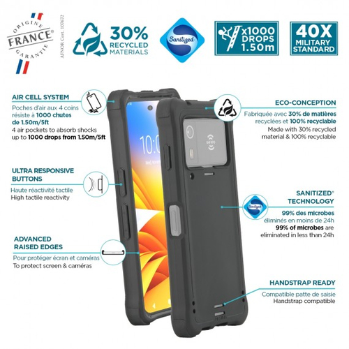 MOBILIS Protech Rugged Case for Mobile Computer - Black - Drop Resistant, Bacterial Resistant, Shock Resistant, Scratch Re