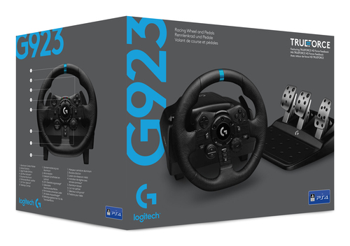 Logitech G G923 SE. Device type: Steering wheel + Pedals + Joystick, Gaming platforms supported: PC, PlayStation 4, PlaySt
