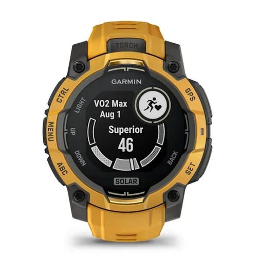 Garmin Instinct 3. Display diagonal: 3.05 cm (1.2"), Display resolution: 176 x 176 pixels, Touchscreen. RAM capacity: 128 