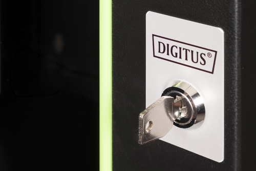 DIGITUS Professional 12U Wandmontierbar Rackschrank für LAN-Schalter, Patchfeld - 482,60 mm Rack-Breite - Schwarz - Stahl,